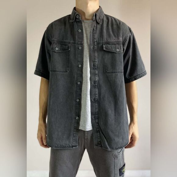 Harley Davidson Vintage Button Shirt Embroidered Logo Size L - Picture 10 of 10